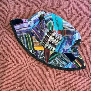 Guatemalan cotton boho Colorful Patchwork Bucket Hat adult med- large